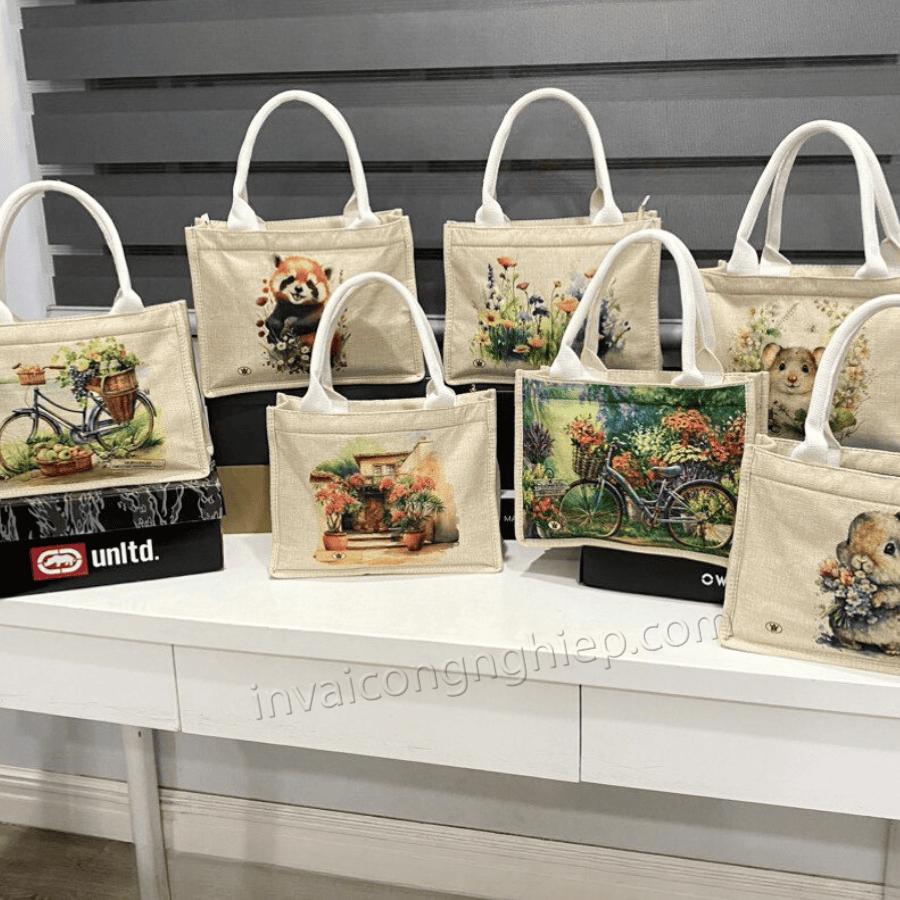 in gia công túi xách vải